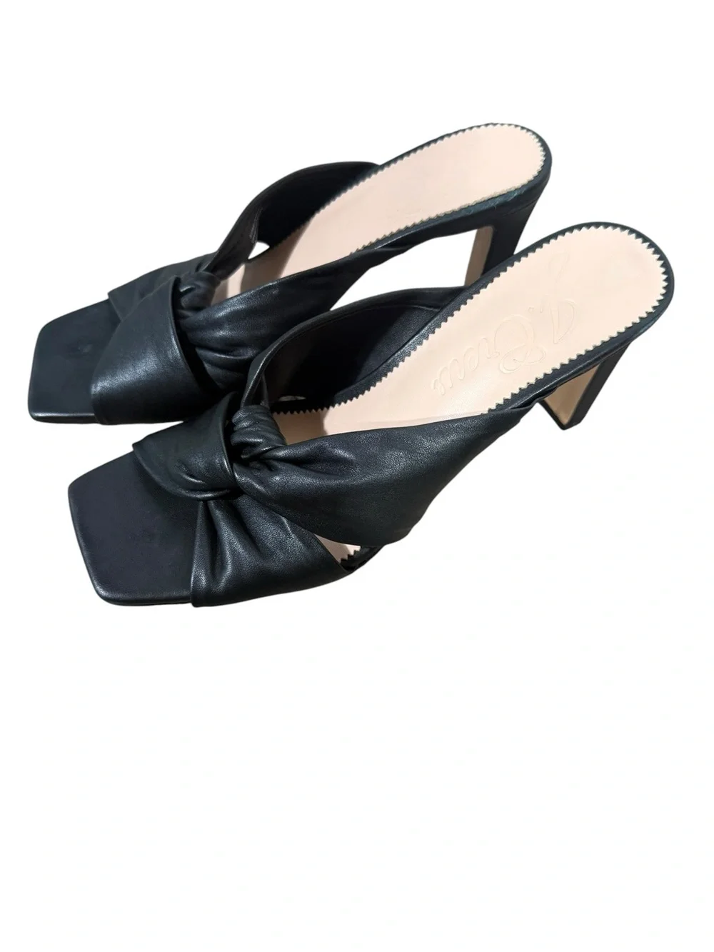 J. Crew Ava twist-knot heels in black‎ leather size 8.5